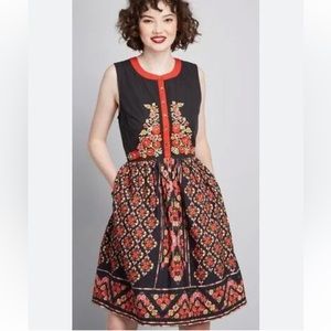 ModCloth A Conversation Masterpiece Red Black size 1x